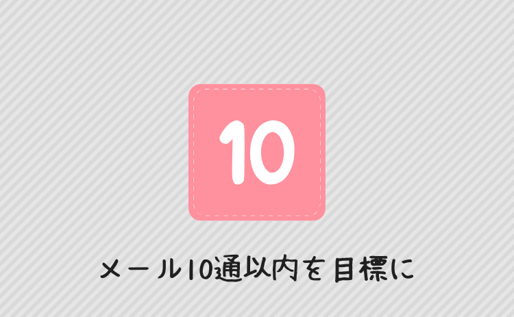メール10通以内での交換を目標にする