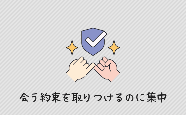 まずは会う約束を取りつけるのに集中する
